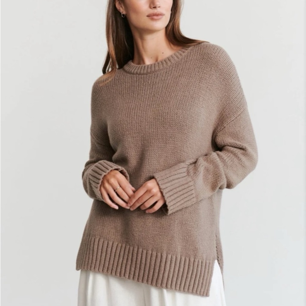 *Like New* Jenni Kayne Boyfriend Crewneck - Small - Taupe - Picture 4 of 10